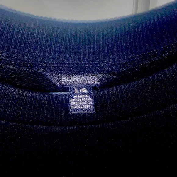 Black Buffalo puff sleeve knit top, in size large. - Picture 2 of 5